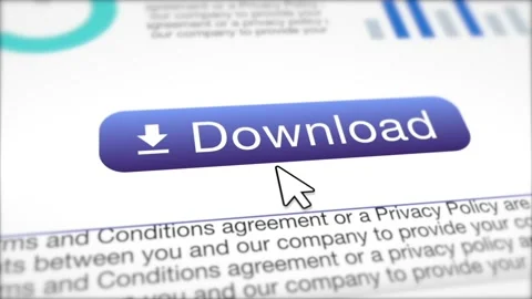 Download Button Mouse Cursor Clicking on the Icon Closeup Stock Footage 151714360