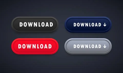 Download button set. For mobile app, website. Vector on isolated background.  Stock Illustration