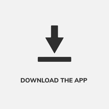 Download button vector icon. Download app symbol flat arrow. Stock Illustration