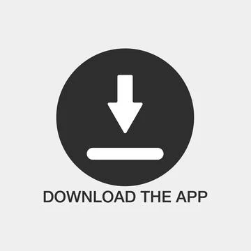 Download button vector icon. Download app symbol flat arrow Stock Illustration