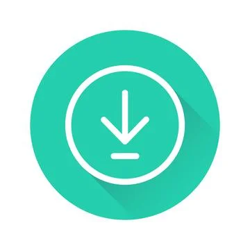 Download circle shadow icon on round green button vector Stock Illustration