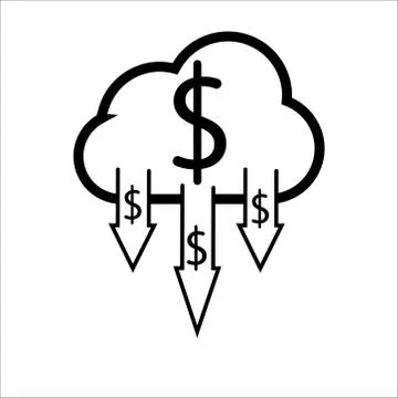 Download cloud glyph flat vector icon on a white background. Vector illustrat Stock Illustration