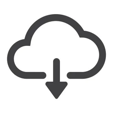 Download from cloud glyph icon, web and mobile Stock Illustration