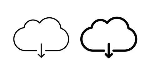 Download from Cloud icon symbol. Flat Vector illustration イラスト素材