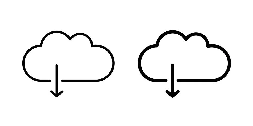 Download from Cloud icon vector design illustrations Stock Illustration