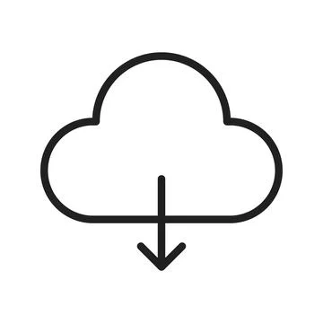 Download from Cloud icon vector image.  Stock Illustration