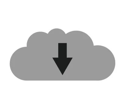 Download cloud icon on white background Stock Illustration