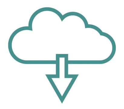Download cloud icon on white background 库存插图