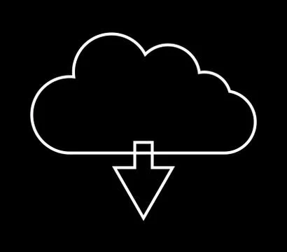 Download cloud icon on white background イラスト素材
