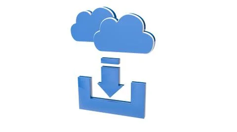 Download from the the cloud Stock Illustration
