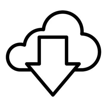Download from cloud line icon. Cloud and arrow vector illustration isolated on 스톡 일러스트