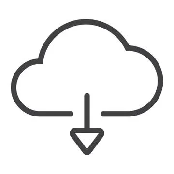 Download from cloud line icon, web and mobile, Stock Illustration