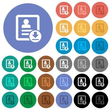 Download contact round flat multi colored icons Illustrazione stock