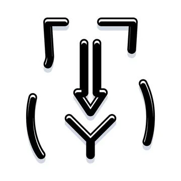 Download data arrow icon with framing brackets イラスト素材