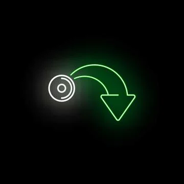 Download data disk icon with glowing green arrow Stock Illustration