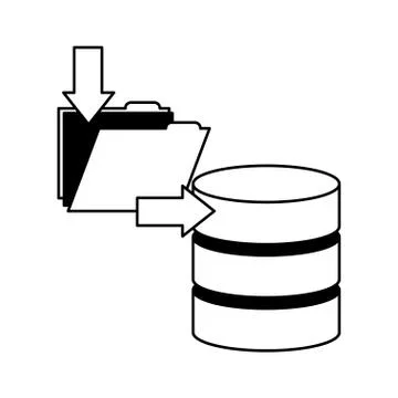 Download data folder file database server storage Stock Illustration
