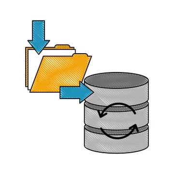 Download data folder file database server storage Stock Illustration
