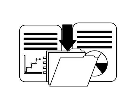 Download data folder file document report information Illustrazione stock