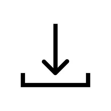 Download data icon line isolated on white background. Black flat thin icon .. 스톡 일러스트