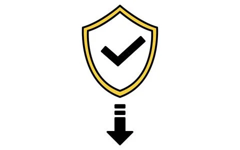 Download data security protection line icon with shield and arrow symbol Stock Illustration