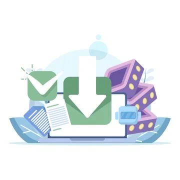 Download data from server concept Stockillustratie