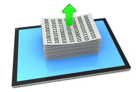 Download data to tablet pc Illustrazione stock