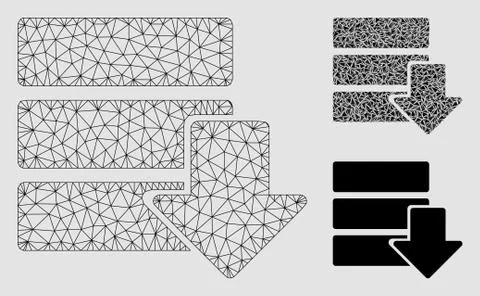Download Database Vector Mesh Carcass Model and Triangle Mosaic Icon 스톡 일러스트