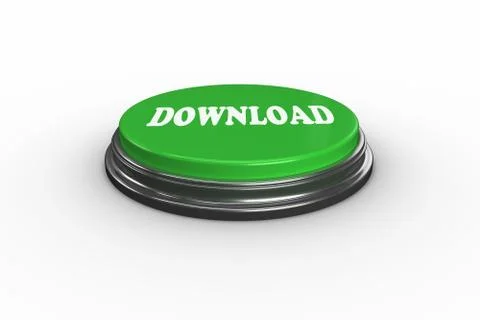 Download on digitally generated green push button Stock Illustration