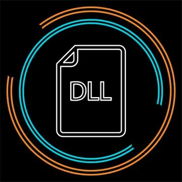 Download DLL document icon - vector file format Stock Illustration