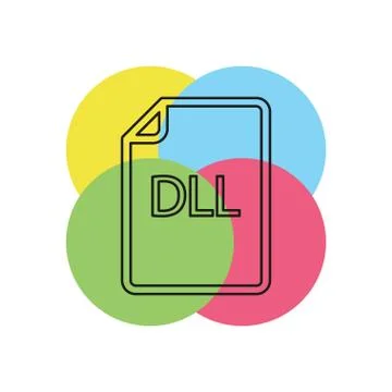 Download DLL document icon - vector file format 스톡 일러스트