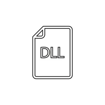 Download DLL document icon - vector file format Illustrazione stock