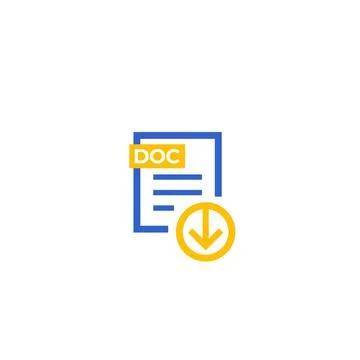 Download doc document file icon Stock Illustration