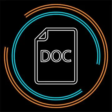 Download DOC document icon - vector file format 스톡 일러스트