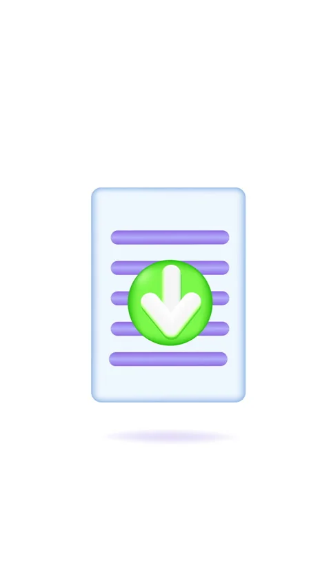 Download document app icon animation with document file and download symbol.. Vídeo Stock 347886718
