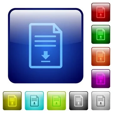 Download document color square buttons Illustrazione stock