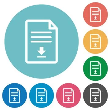 Download document flat round icons Stockillustratie
