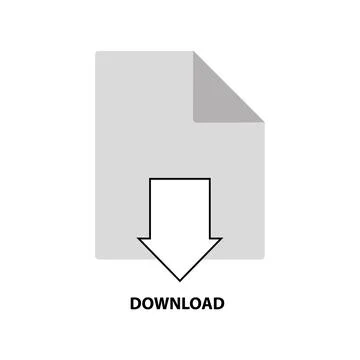 Download document icon app. File download data vector symbol button arrow Stock Illustration