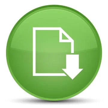 Download document icon special soft green round button Stock Illustration