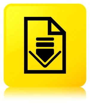 Download document icon yellow square button Stock Illustration