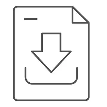 Download document thin line icon. Downloading file vector illustration isolated Illustrazione stock