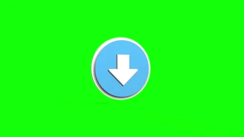 Download down arrow button 3D rotation on green screen Vídeo Stock 299813370