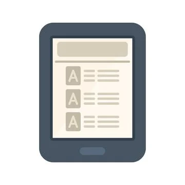 Download ebook icon flat vector. Digital library Ilustración de archivo