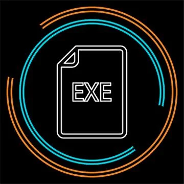 Download EXE document icon - vector file format Illustrazione stock
