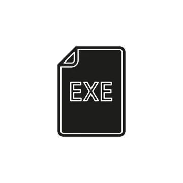 Download EXE document icon - vector file format symbol Illustrazione stock