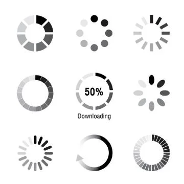 Download file and Loading icon app website vector Stock Illustration