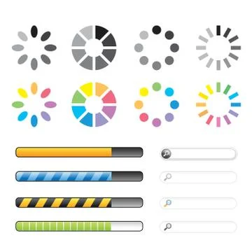 Download file and Loading icon for website or application Vector Stock-Illustration