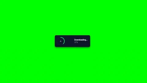 Download file button loading progress on green screen Vídeo Stock 344371346