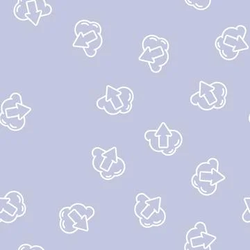 Download file from cloud line vector seamless pattern Illustrazione stock