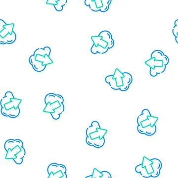 Download file from cloud vector seamless pattern Illustrazione stock