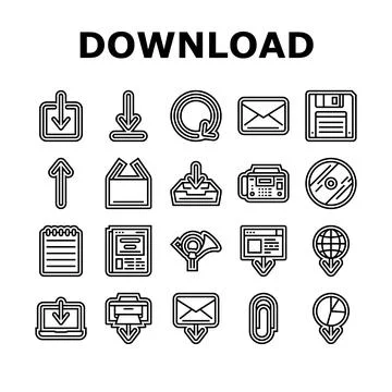 Download file computer data icons set vector イラスト素材
